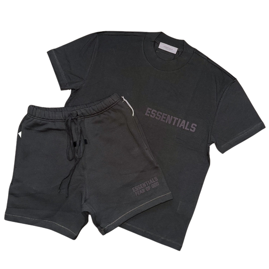 FEAR OF GOD ESSENTIALS OFF BLACK SHORT SET (FW22)