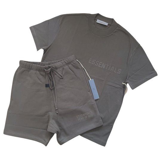 FEAR OF GOD ESSENTIALS WOOD BROWN SHORT SET (FW22)