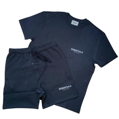 FEAR OF GOD ESSENTIALS BLACK CORE COLLECTION SHORT SET