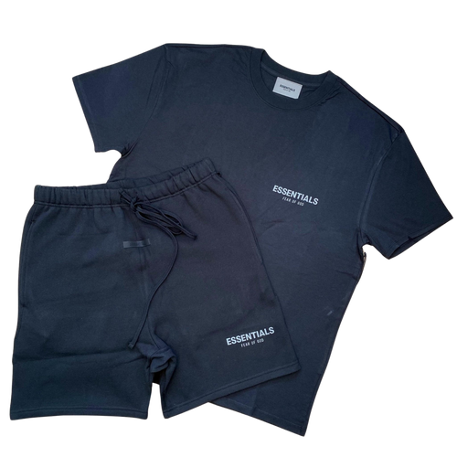 FEAR OF GOD ESSENTIALS BLACK CORE COLLECTION SHORT SET