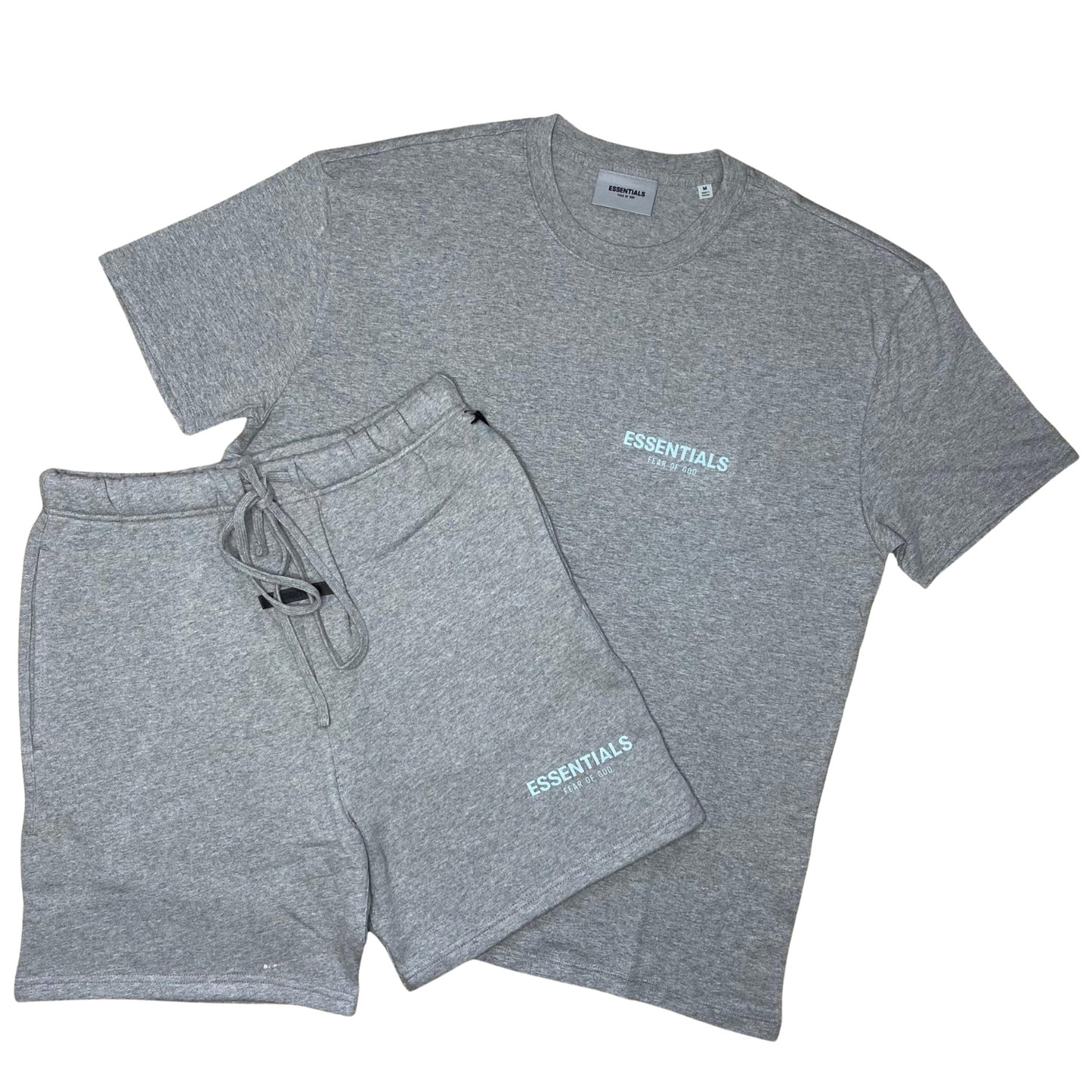 FEAR OF GOD ESSENTIALS HEATHER OATMEAL CORE COLLECTION SHORT SET