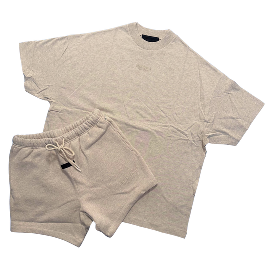 FEAR OF GOD ESSENTIALS GOLD HEATHER SHORT SET (FW23)