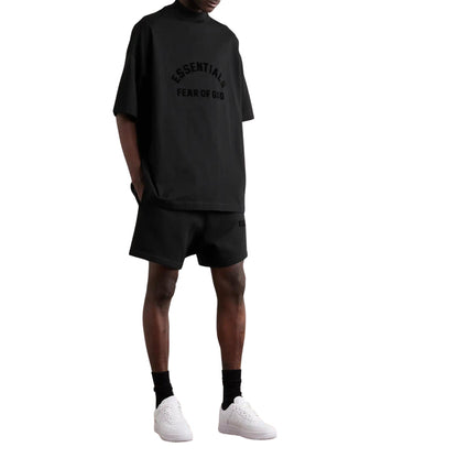 FEAR OF GOD ESSENTIALS JET BLACK ARCH LOGO SHORT SET (SS23)